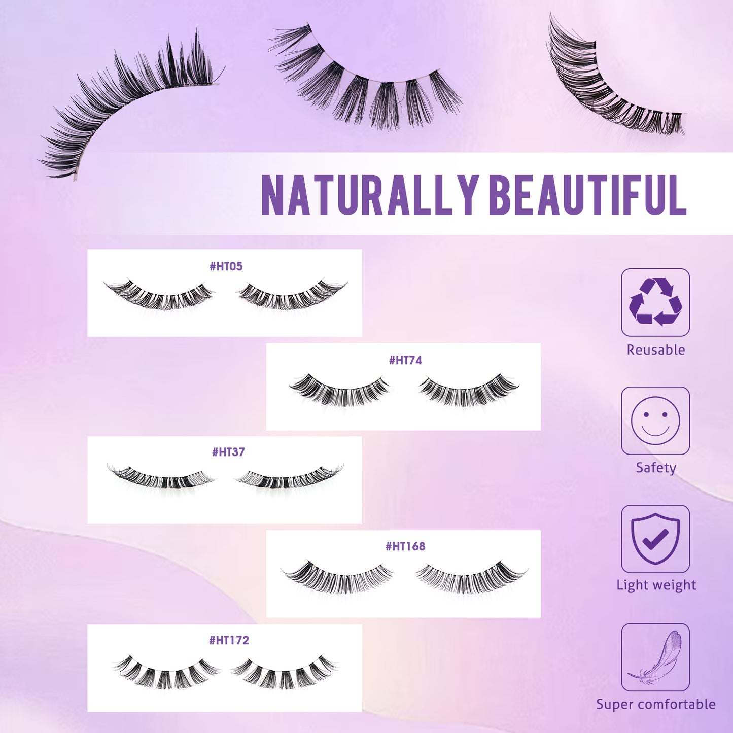 The Signature Human Hair Lashes (5 Pairs) – Undetectable Wispy Set