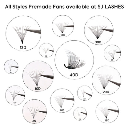 Pre Made Fan Lashes 14D