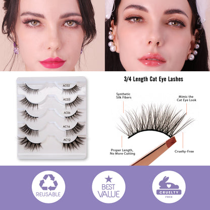 The Flirt Accent Half Lashes (5 Pairs) – Subtle Definition Set