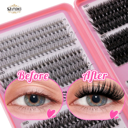 SJLASHES Mega Volume Mastery Cluster Lashes (10D-100D Full Density Range DIY Lash Extensions)
