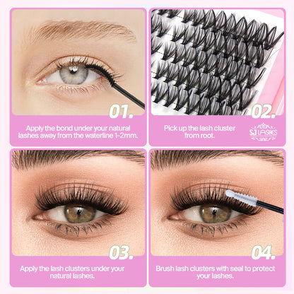 Classic Everyday Volume Cluster Lashes (30D-50D Essential DIY Lashes)