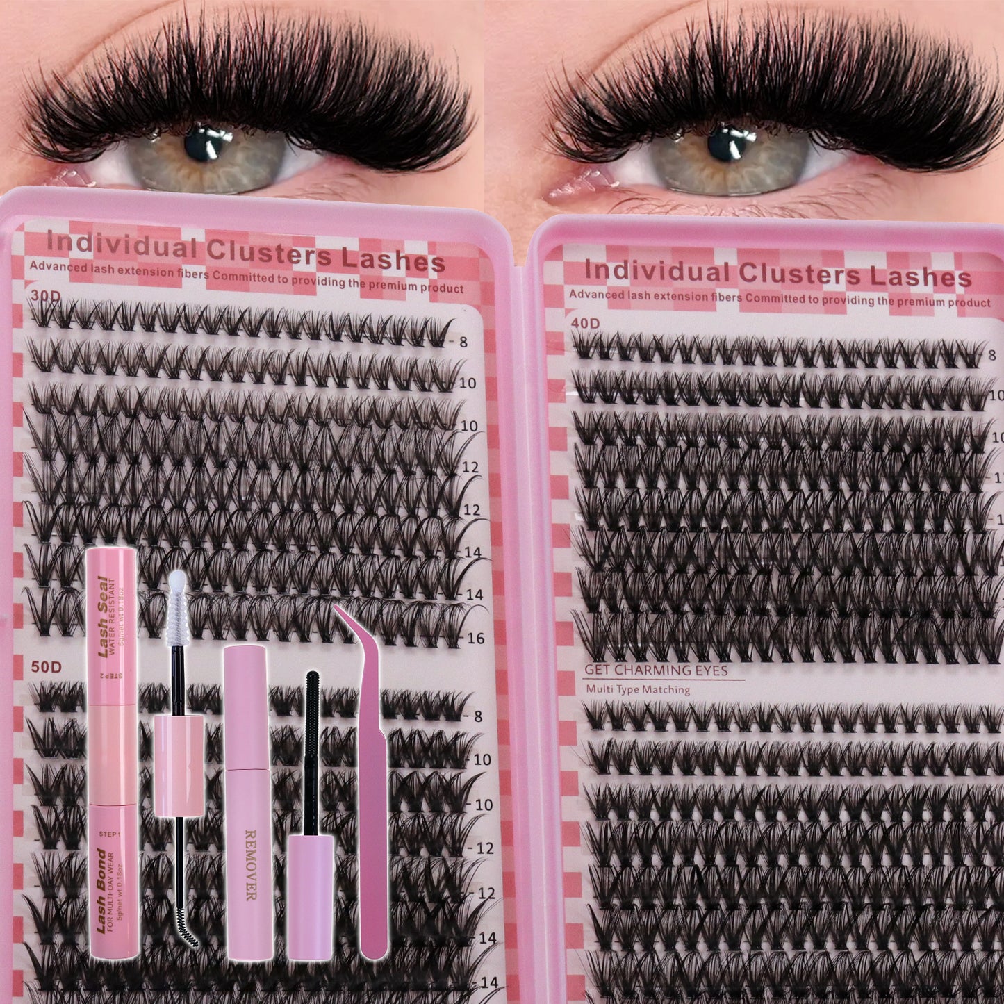 Classic Everyday Volume Cluster Lashes Kit (30D-50D Essential DIY Lashes)