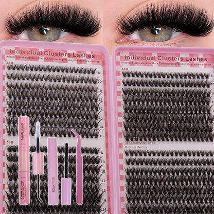 Classic Everyday Volume Cluster Lashes Kit (30D-50D Essential DIY Lashes)