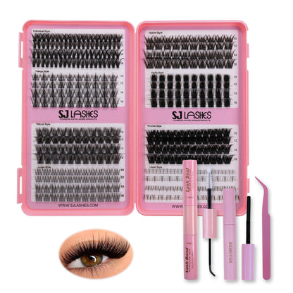Total Eye Transformation DIY Cluster Lashes Kit (Upper & Lower, 7 Eyelook Styles)